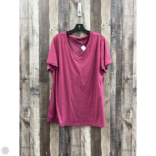 Top Short Sleeve Basic By Cmf In Maroon, Size: Xl