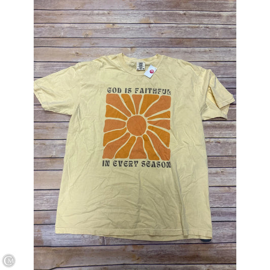 Top Short Sleeve By Comfort Colors In Yellow, Size: Xl