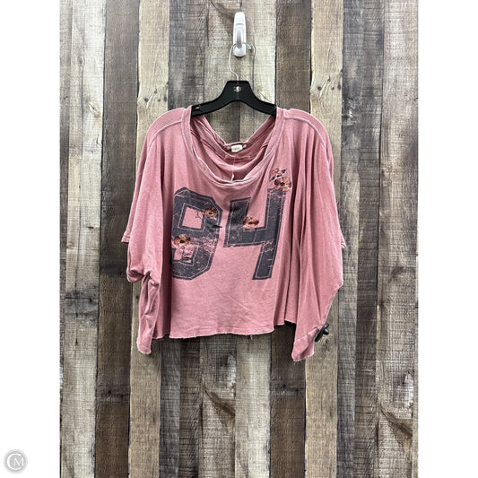 Top Short Sleeve By Cme In Mauve, Size: Xl