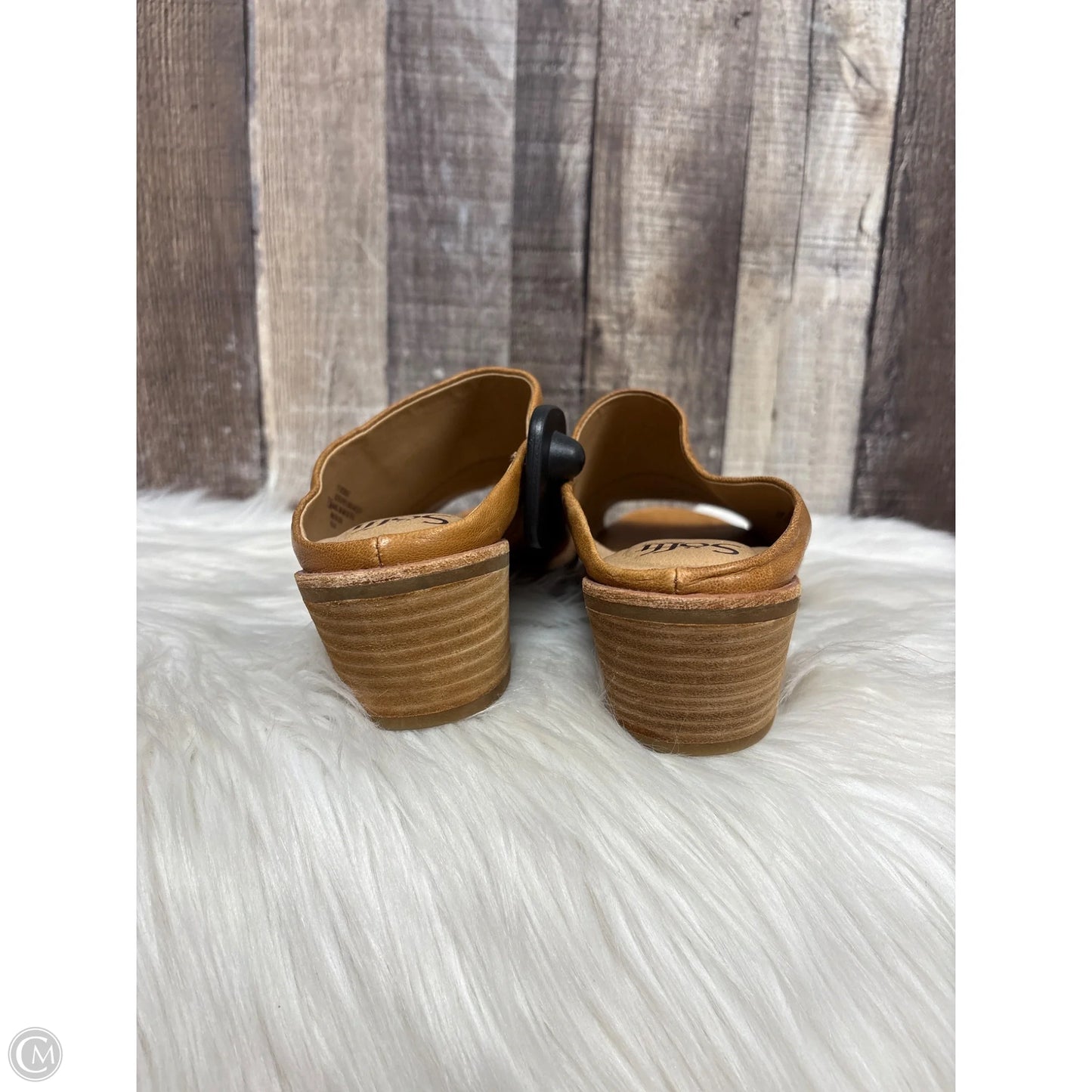 Sandals Heels Block By Sofft In Brown, Size: 7.5