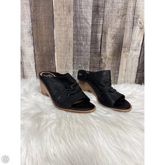 Sandals Heels Wedge By Sofft In Black, Size: 7.5