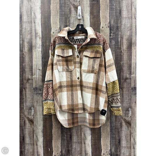 Jacket Shirt By Bke In Plaid Pattern, Size: Xs