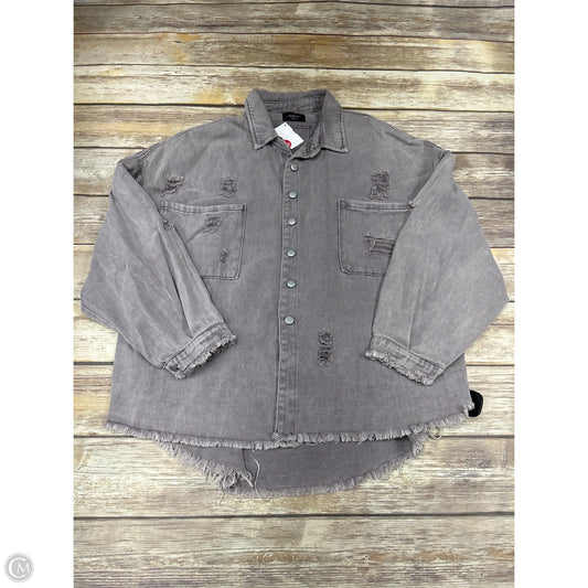 Jacket Shirt By Vici In Grey, Size: S