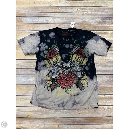 Top Short Sleeve By Affliction In Tie Dye Print, Size: M