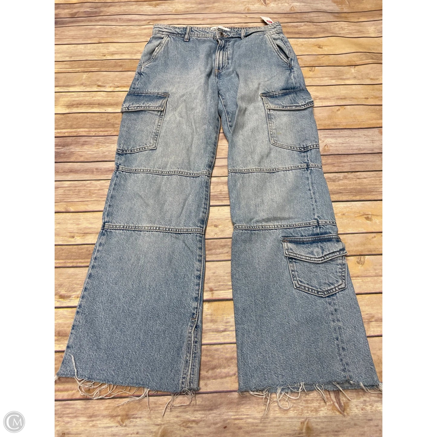 Jeans Straight By Zara In Blue Denim, Size: 2