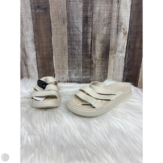 Sandals Flats By Crocs In Ivory, Size: 9