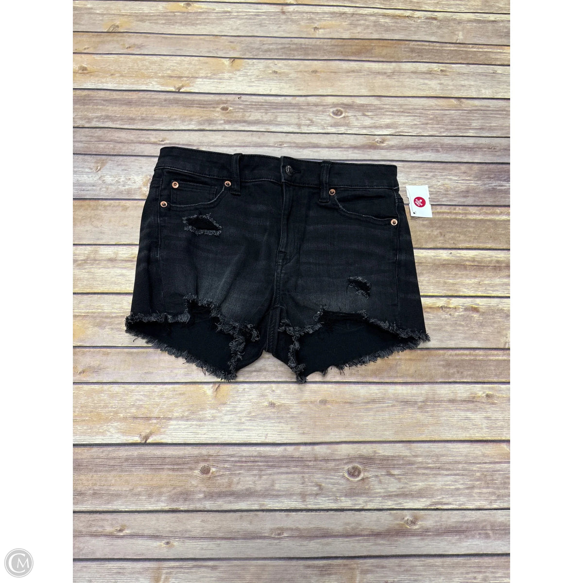 Shorts By American Eagle In Black Denim, Size: 4