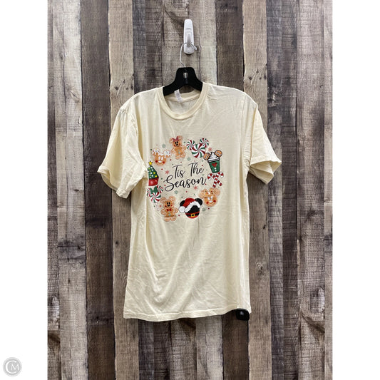 Top Short Sleeve By Cme In Cream, Size: M