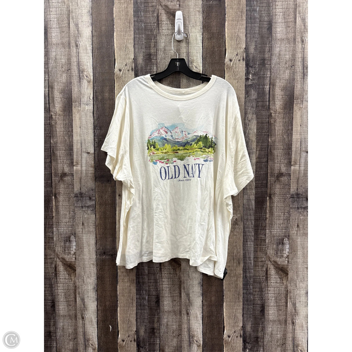 Top Short Sleeve By Old Navy In White, Size: 4x