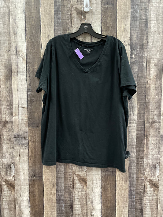 Black Top Short Sleeve Basic Ava & Viv, Size 2x