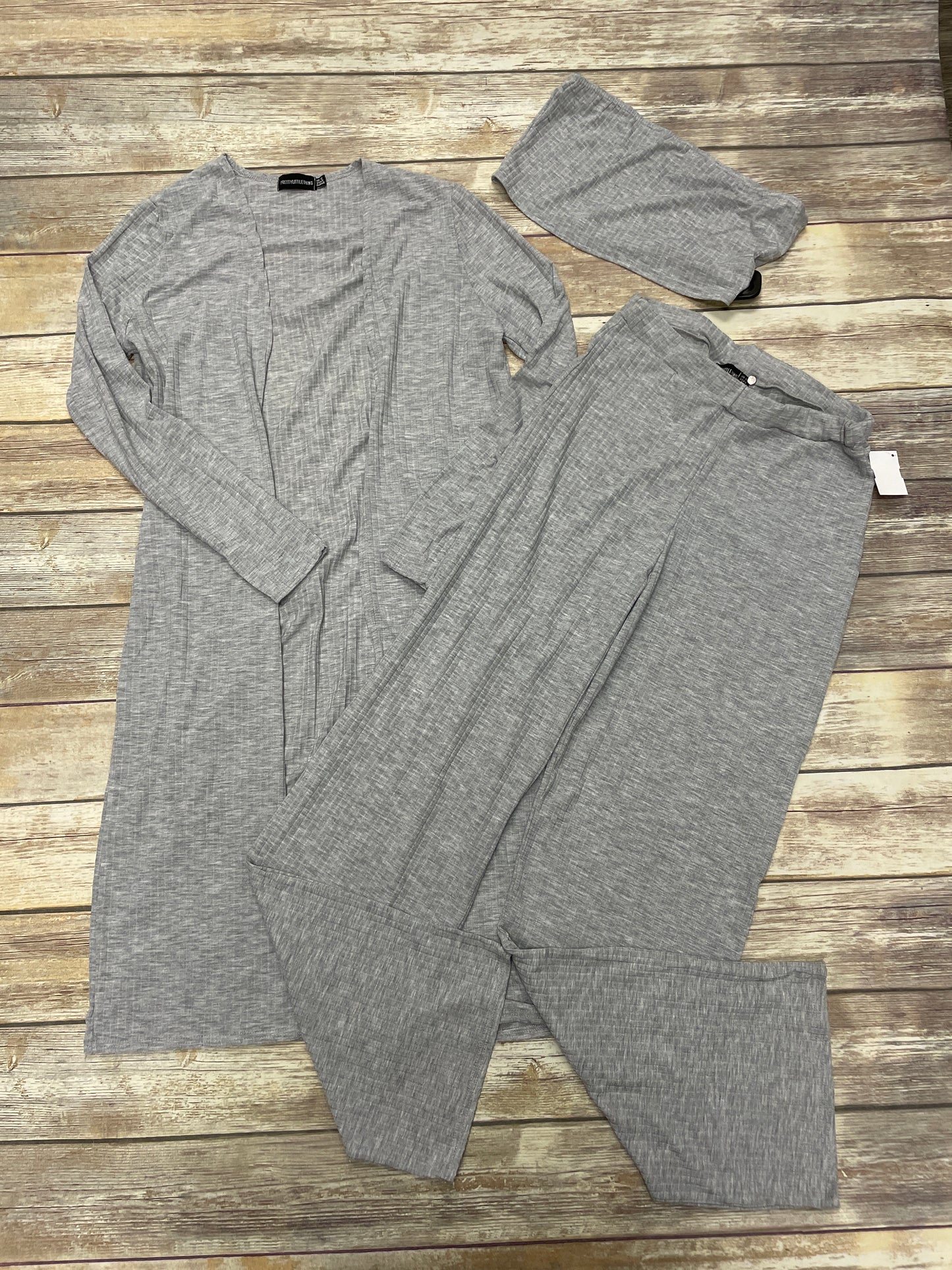 Pants Set 2pc By Pretty Little Thing In Grey, Size: M