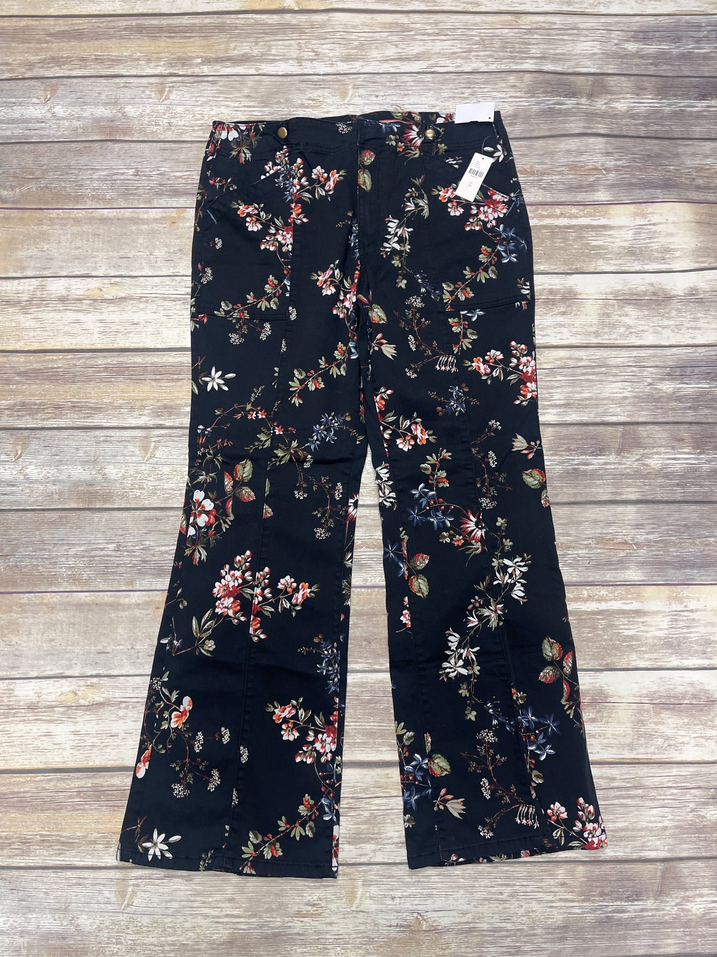 Jeans Flared By Pilcro In Floral Print, Size: 14