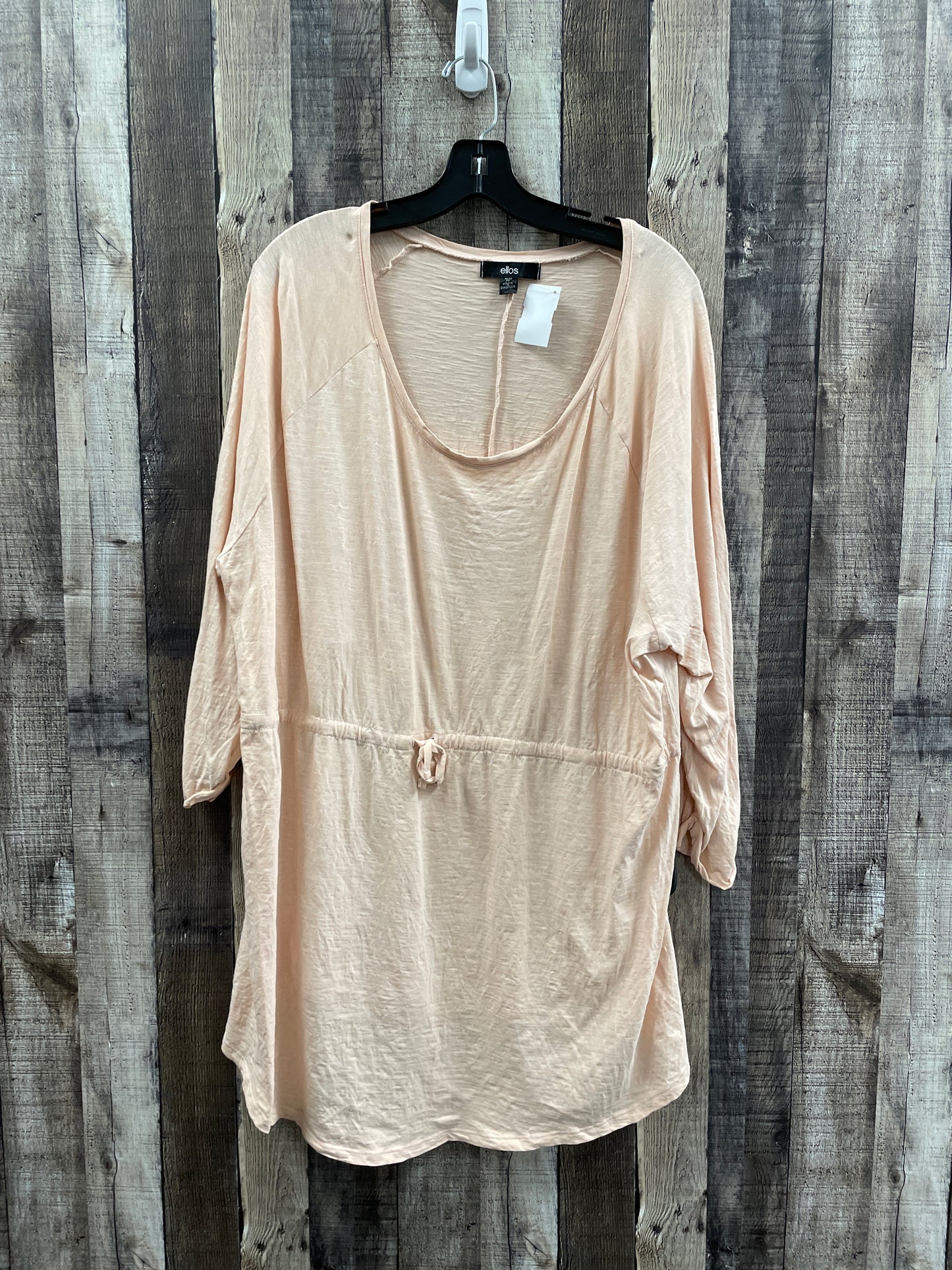 Tunic 3/4 Sleeve By Ellos In Peach, Size: 2x