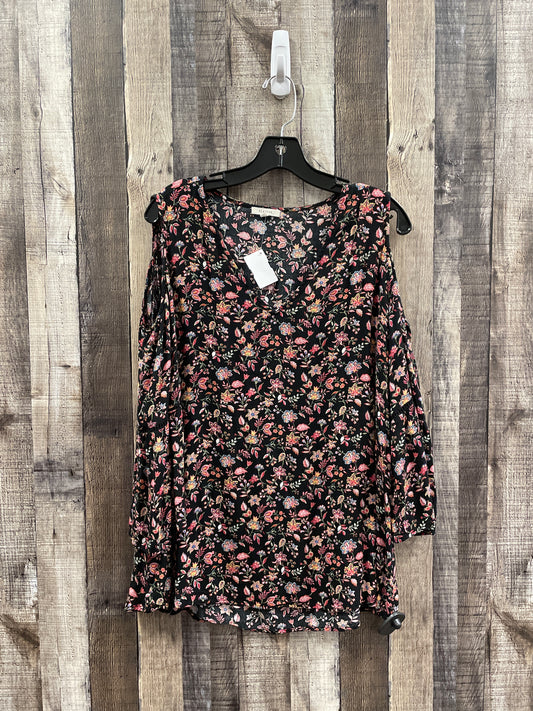 Top 3/4 Sleeve By Pleione In Floral Print, Size: Xl