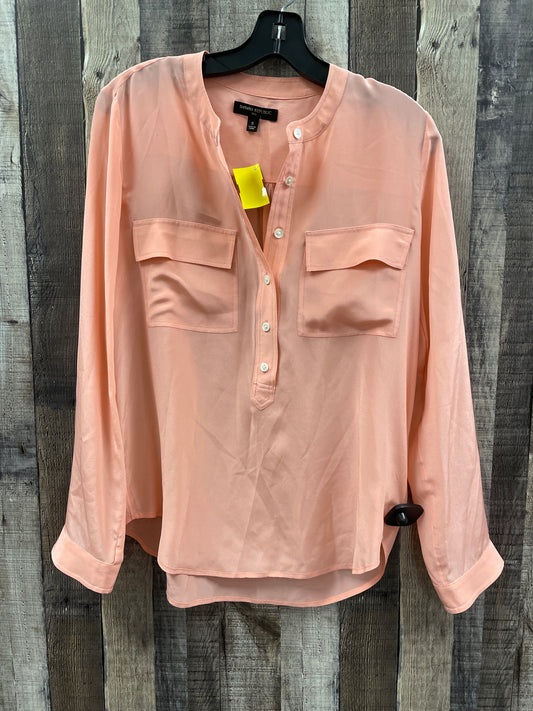 Top Long Sleeve By Banana Republic In Peach, Size: S