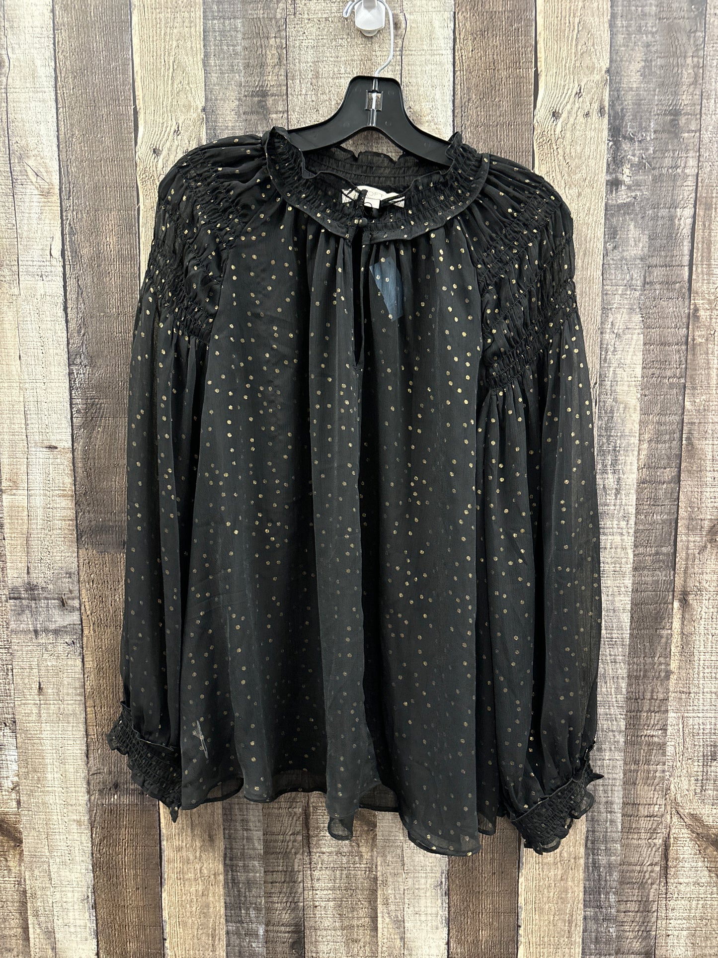 Top Long Sleeve By Loft In Polkadot Pattern, Size: Xl