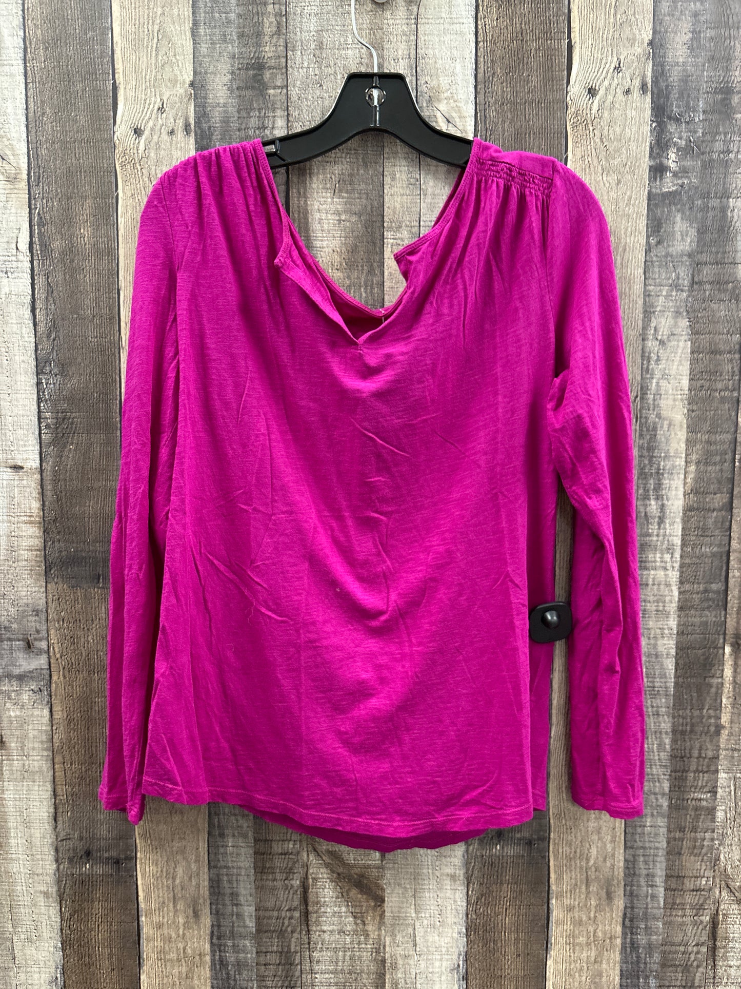 Top Long Sleeve Basic By Loft In Purple, Size: L