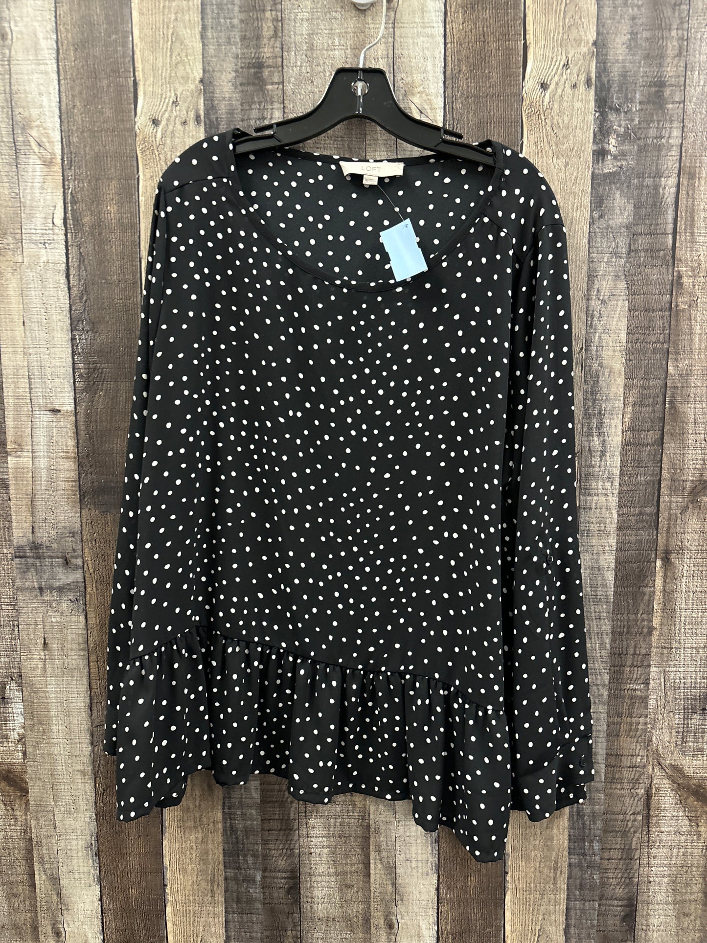 Top Long Sleeve By Loft In Polkadot Pattern, Size: Xl