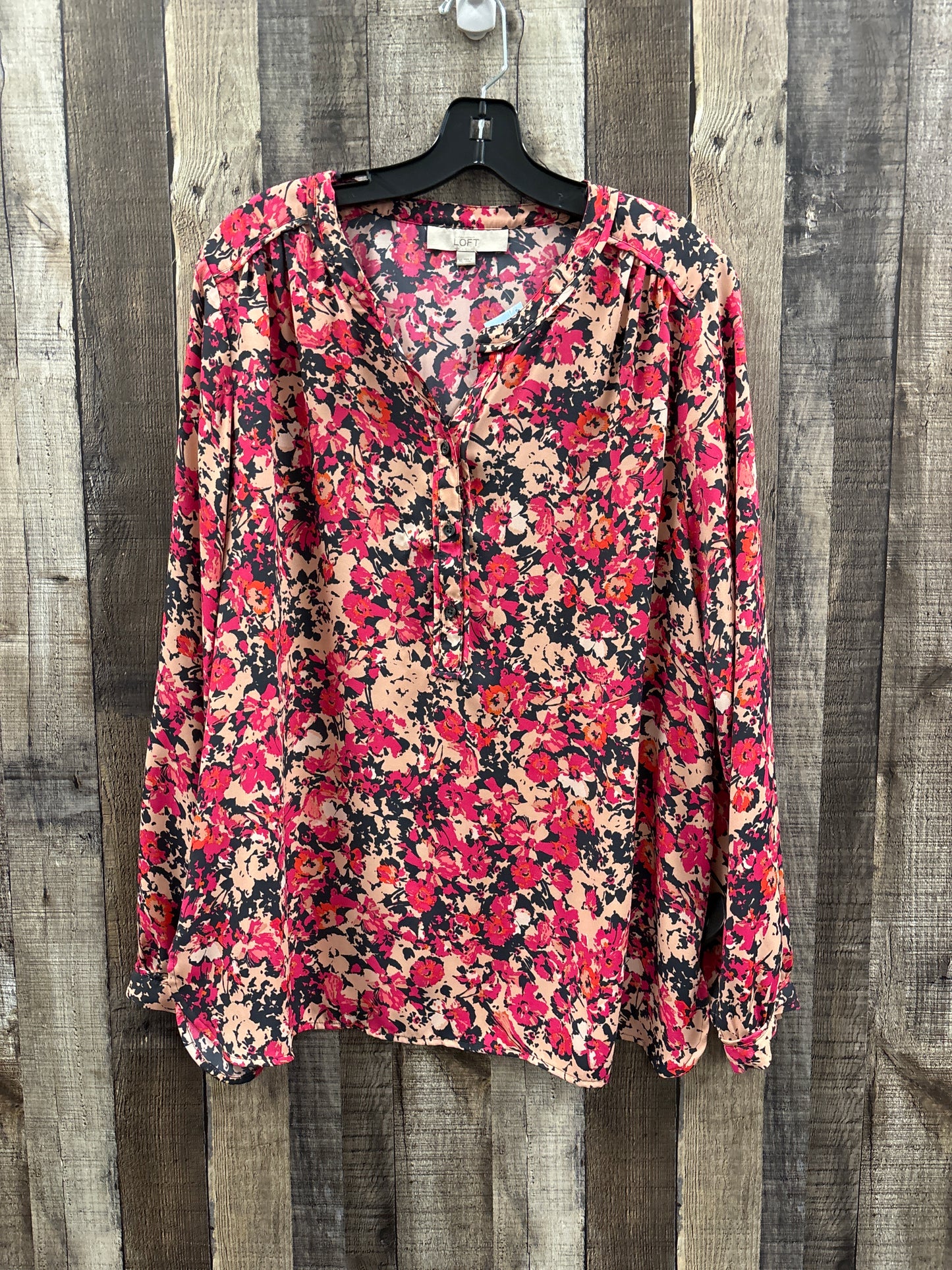 Top Long Sleeve By Loft In Floral Print, Size: Xl