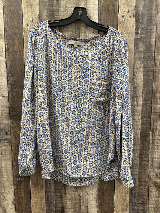 Top Long Sleeve By Loft In Multi-colored, Size: Xl