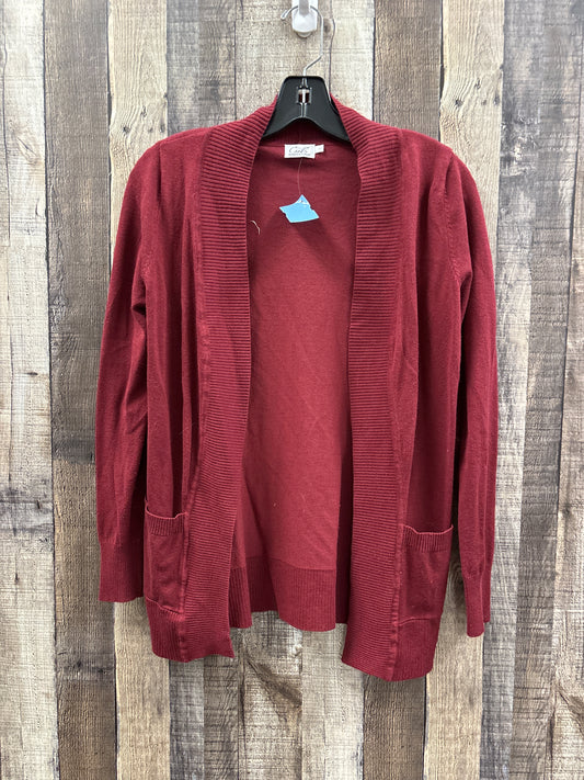 Sweater Cardigan By Cme In Maroon, Size: S