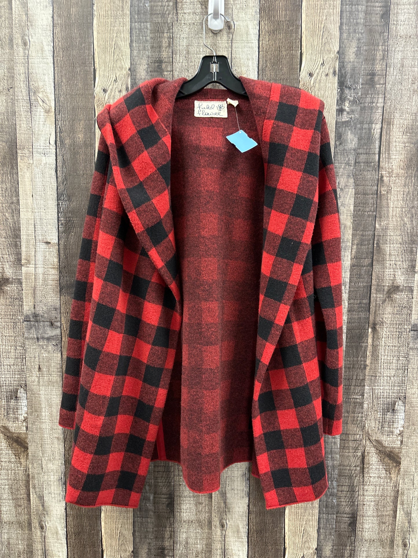 Cardigan By Field Flower In Plaid Pattern, Size: Xs