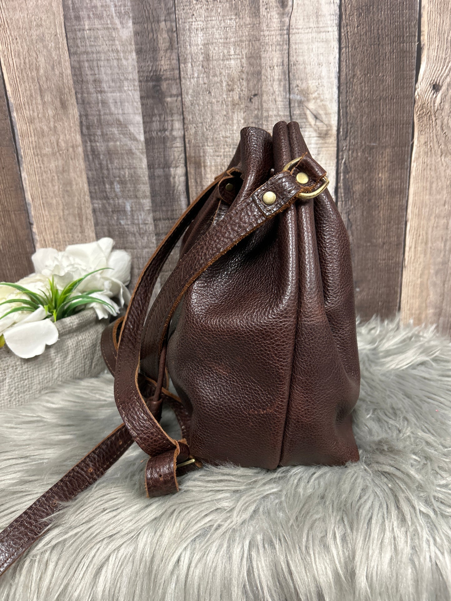 Crossbody Leather By Cma, Size: Large