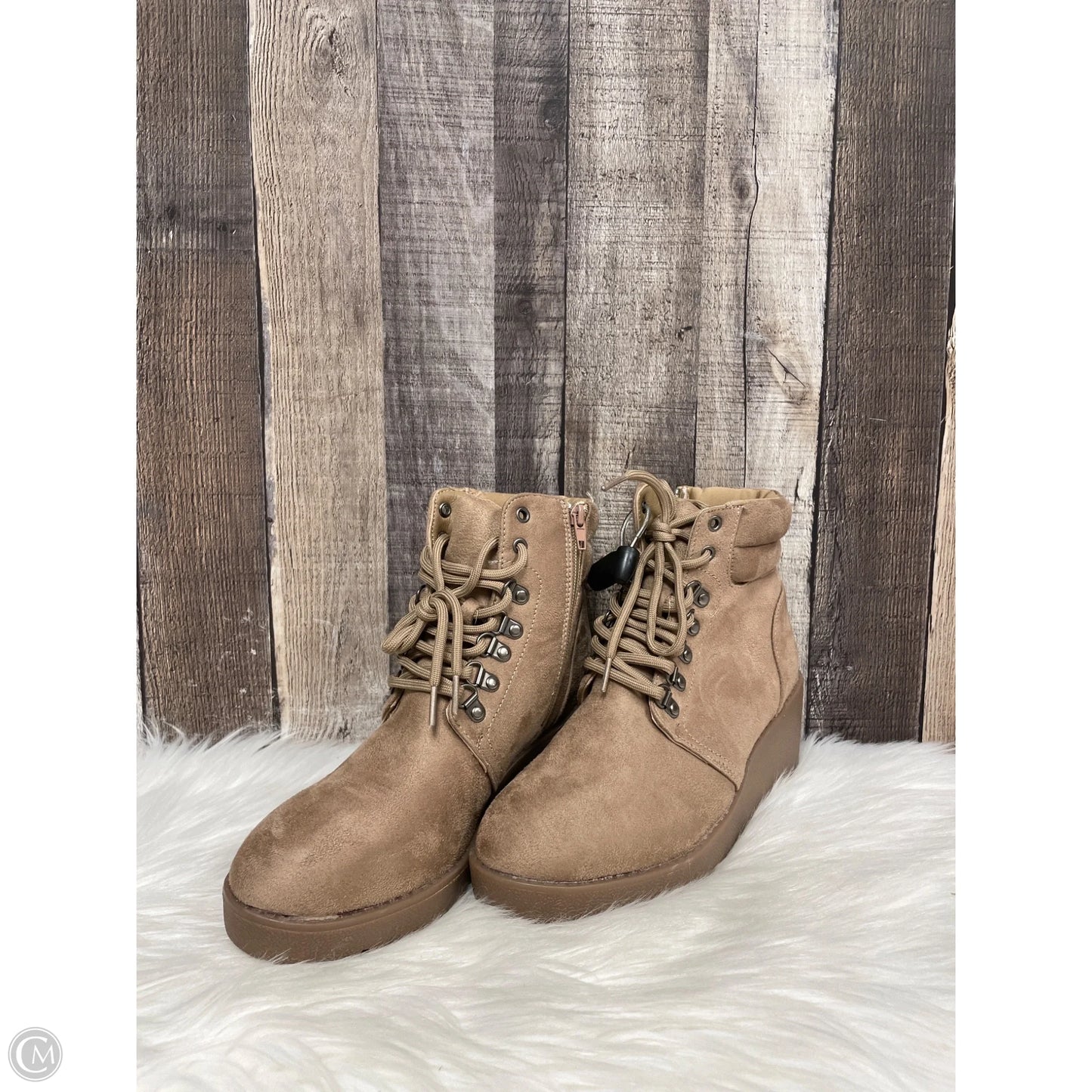 Boots Ankle Heels By Cme In Tan, Size: 9