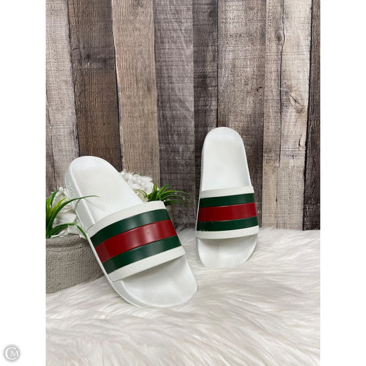 Sandals Luxury Designer By Gucci In White, Size: 7