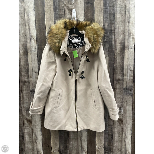 Coat Wool By Nine West In Tan, Size: L