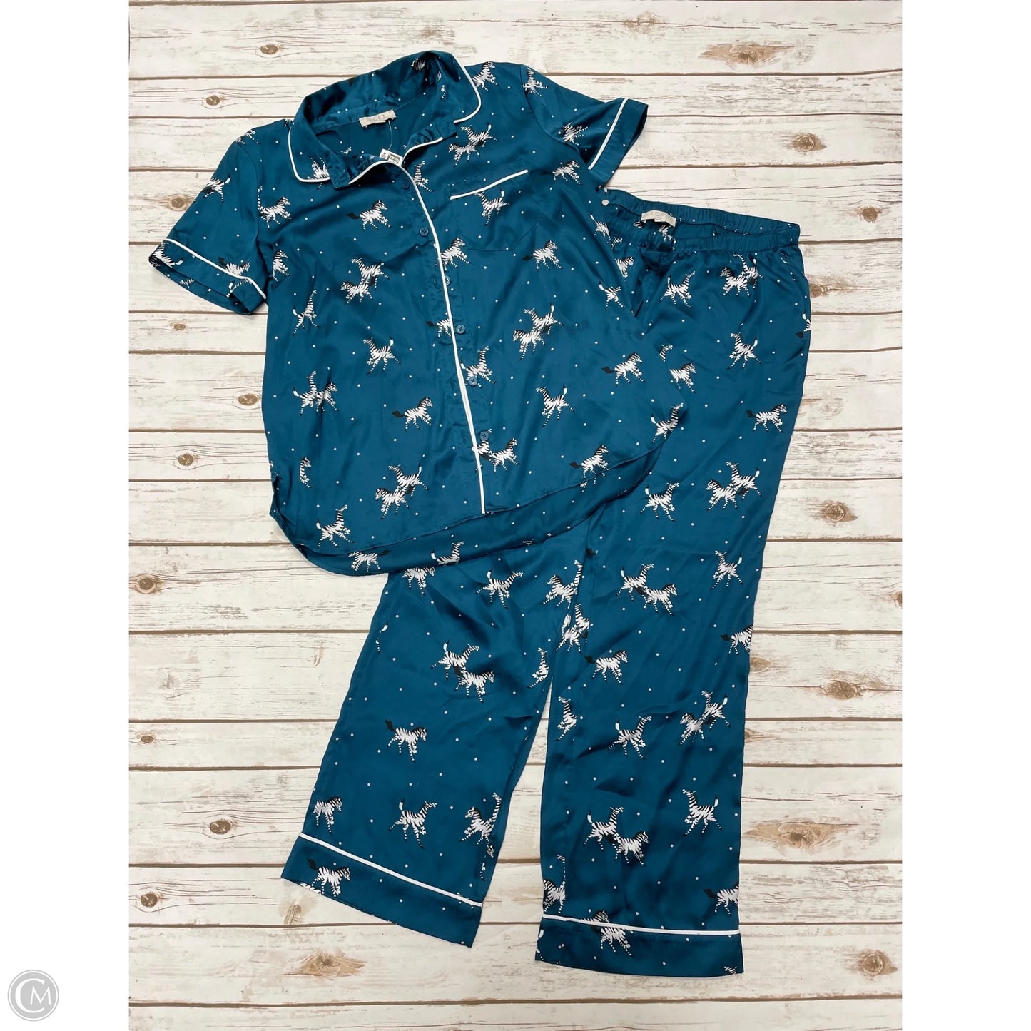 Pajamas 2pc By Loft In Teal, Size: L