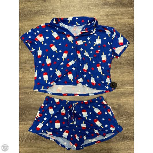 Pajamas 2pc By Cme In Blue & Red & White, Size: L