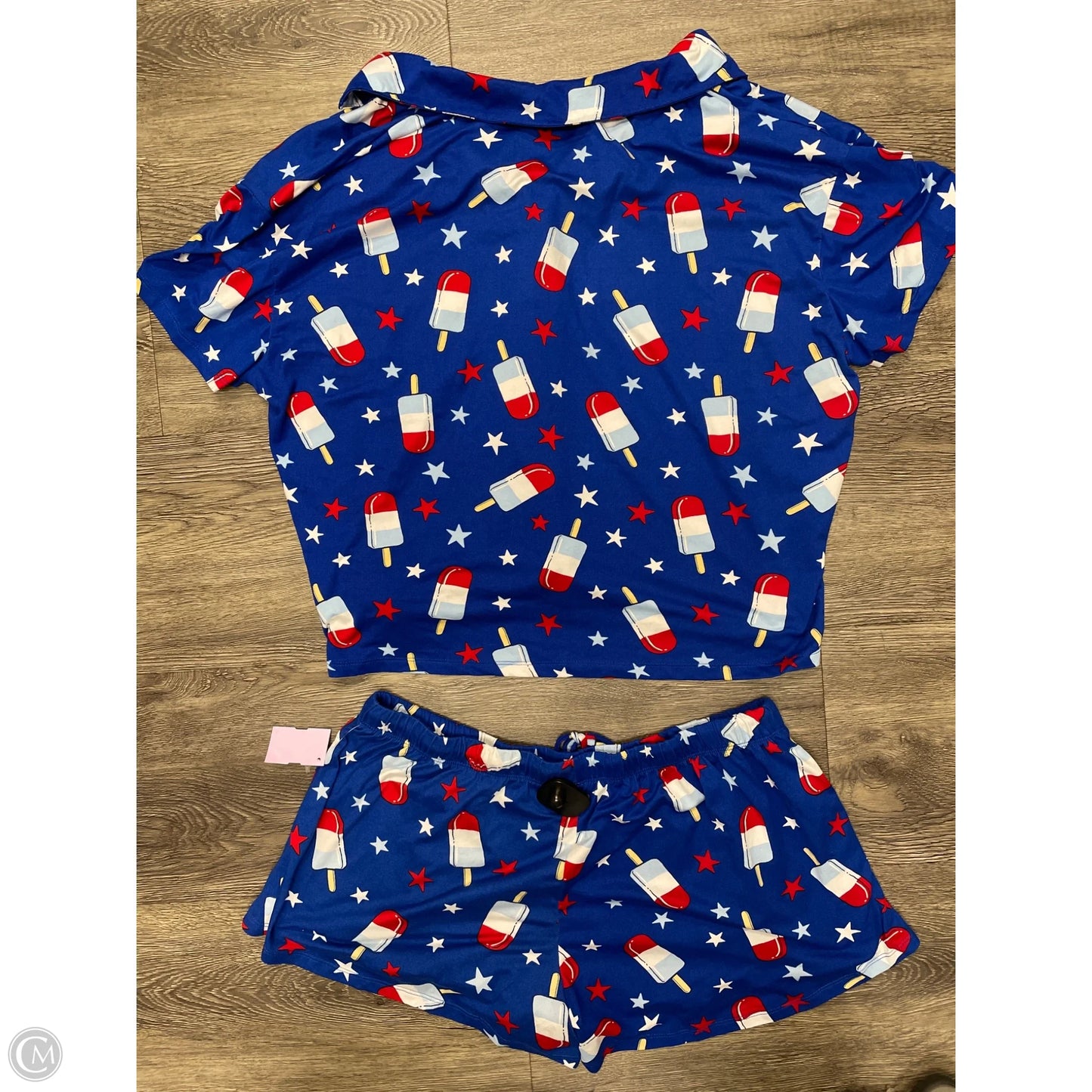 Pajamas 2pc By Cme In Blue & Red & White, Size: L