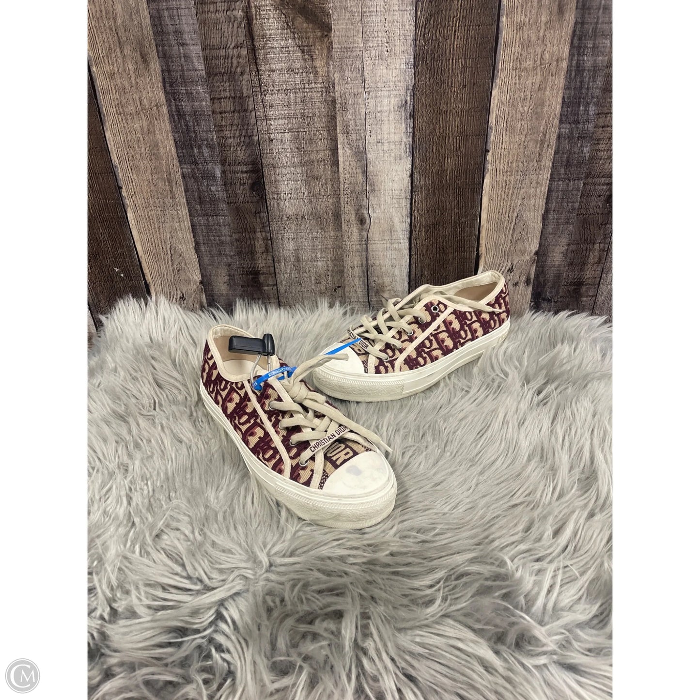 Shoes Luxury Designer By Dior In Maroon, Size: 9.5