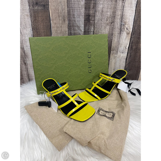 Shoes Luxury Designer By Gucci In Yellow, Size: 8