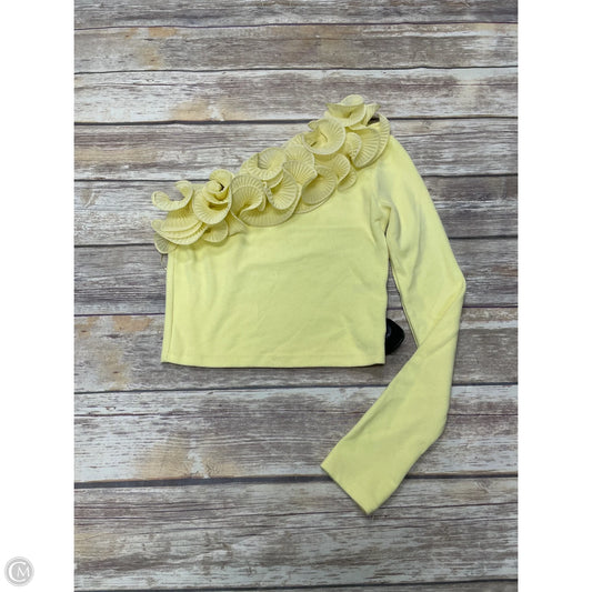Top Long Sleeve By Glam In Yellow, Size: S