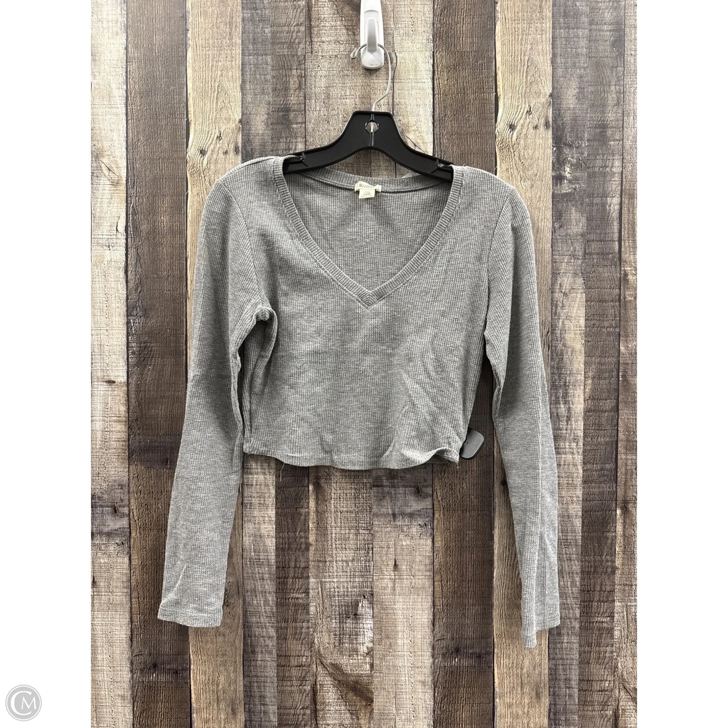 Top Long Sleeve Basic By Bozzolo In Grey, Size: S
