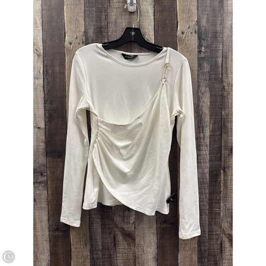 Top Long Sleeve By Cme In White, Size: L