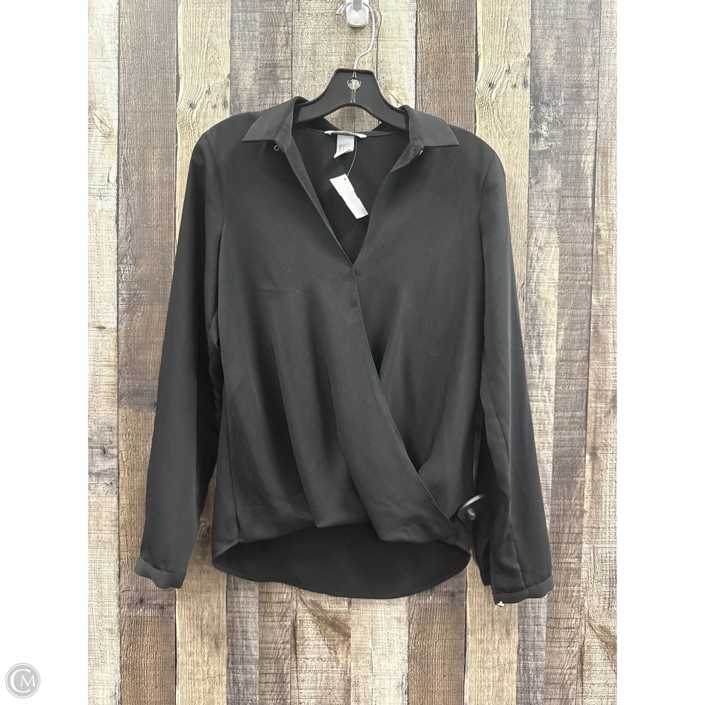 Top Long Sleeve By H&m In Black, Size: 4