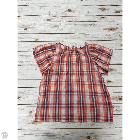Top Short Sleeve By Loft In Multi-colored, Size: S