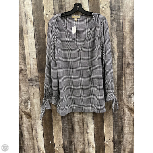 Top Long Sleeve Designer By Michael Kors In Black & White, Size: Xl