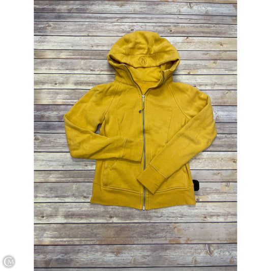 Athletic Sweatshirt Hoodie By Lululemon In Yellow, Size: 4