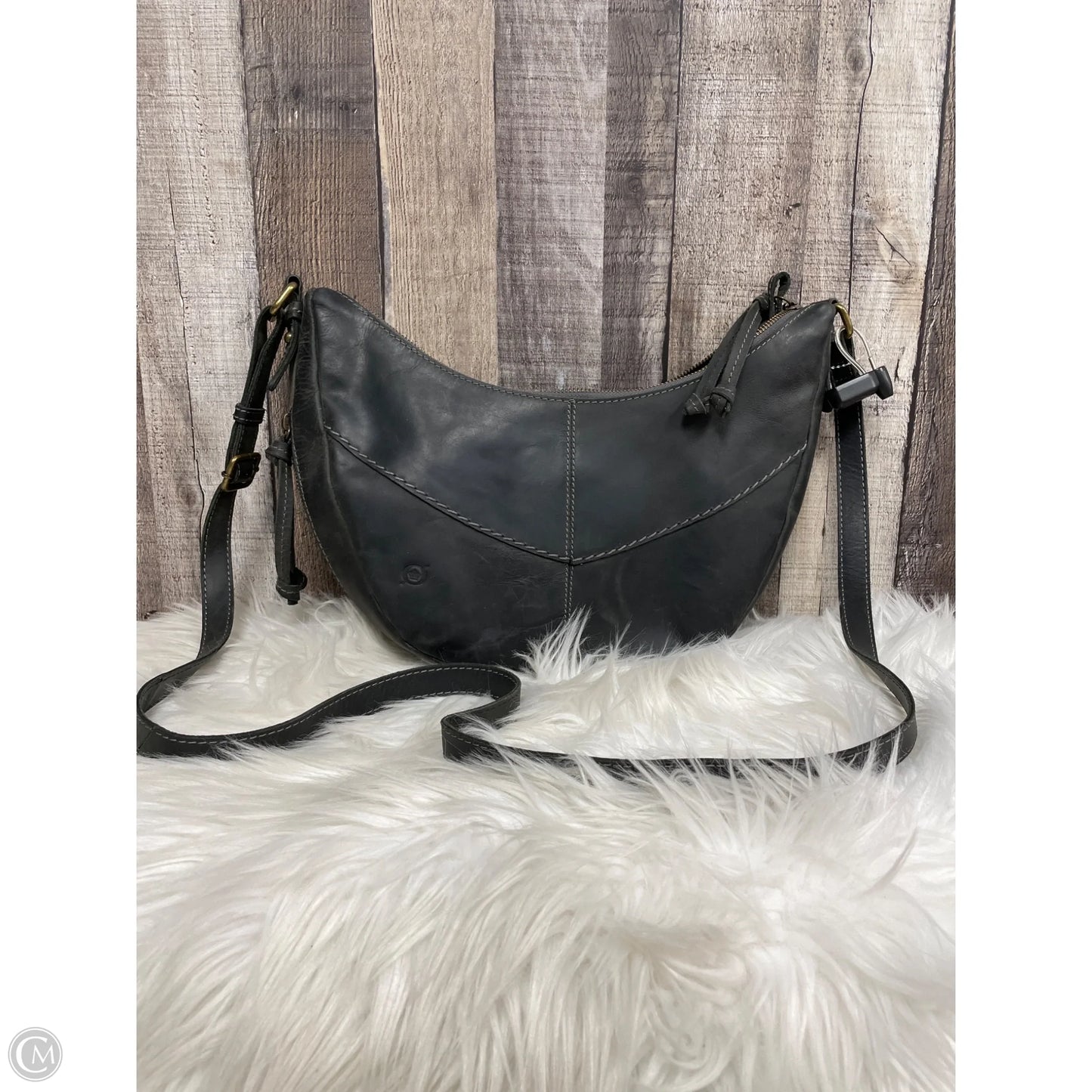 Crossbody Leather By Born, Size: Medium