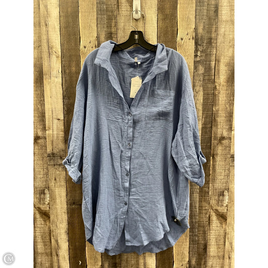 Tunic 3/4 Sleeve By Cme In Blue, Size: 1x