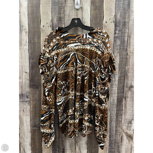 Top Long Sleeve By Ashley Stewart In Animal Print, Size: 3x