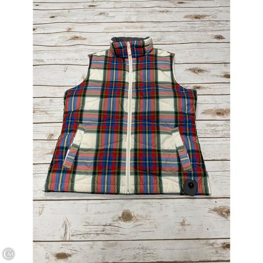 Vest Puffer & Quilted By Lands End In Plaid Pattern, Size: S