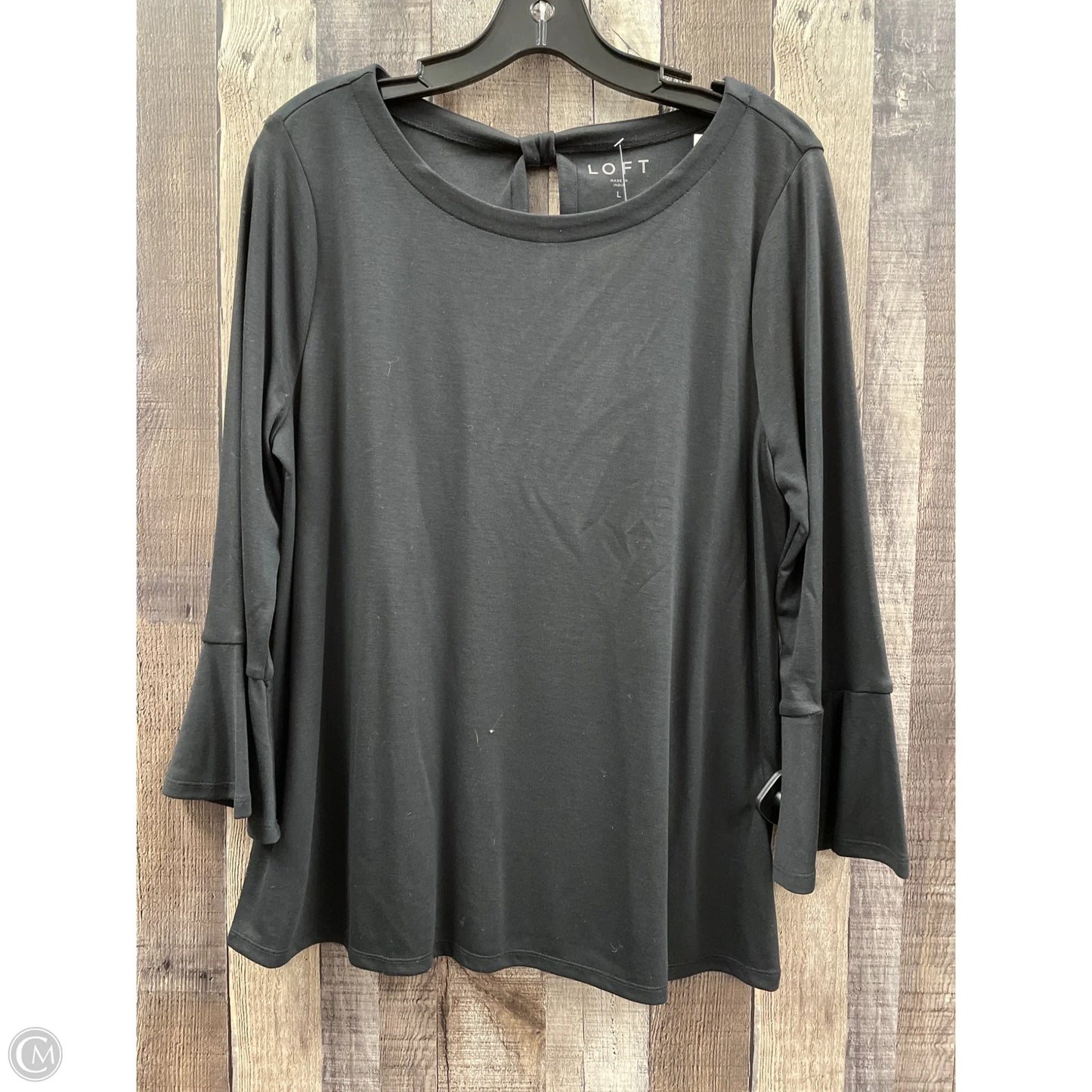 Top 3/4 Sleeve By Loft In Black, Size: L
