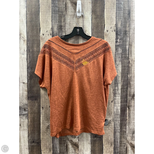 Top Short Sleeve By Cme In Orange, Size: S