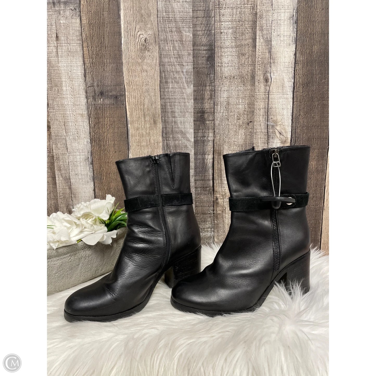 Boots Ankle Heels By Coach And Four In Black, Size: 7.5