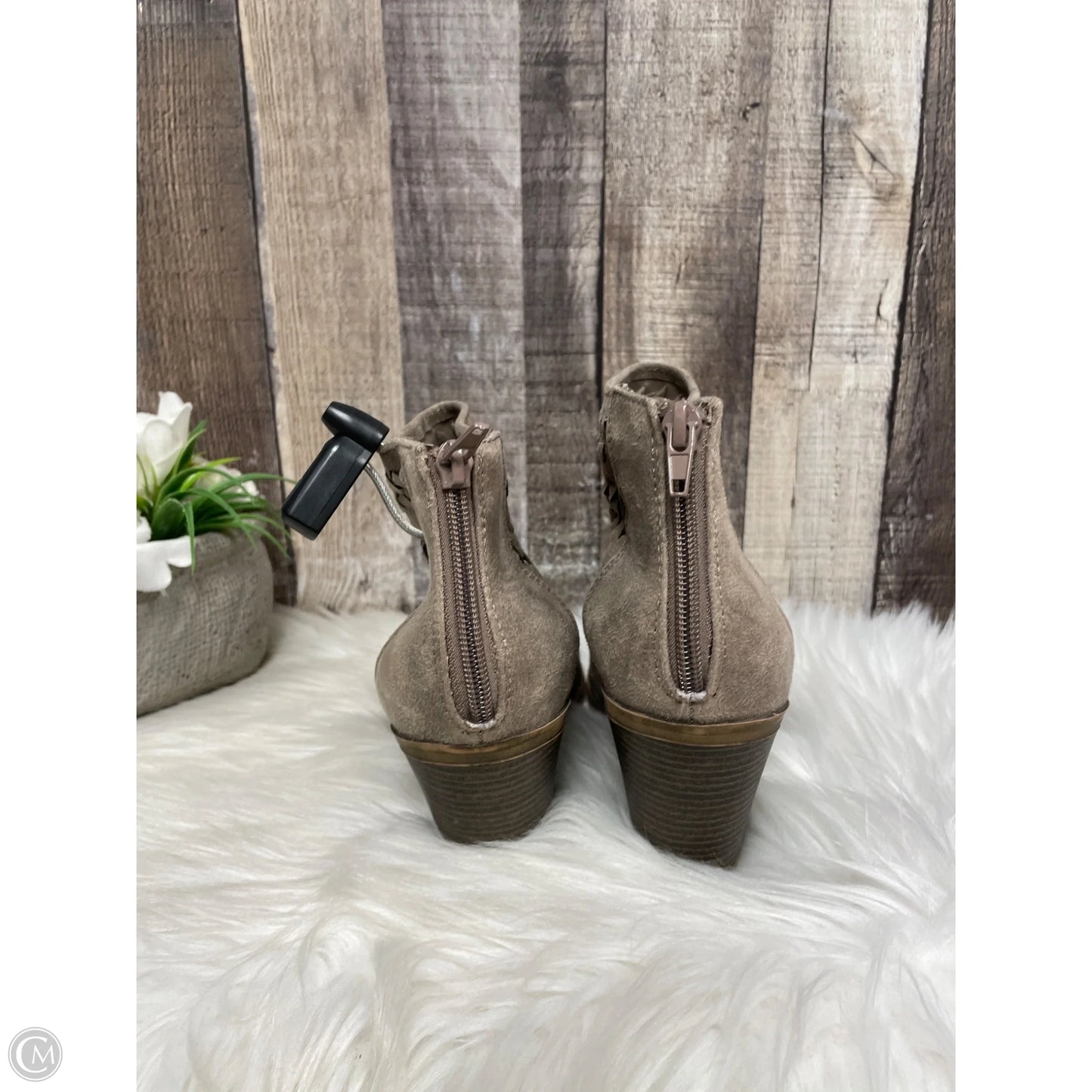 Boots Ankle Heels By Fergalicious In Grey, Size: 7.5